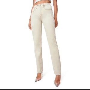 NWT GOOD AMERICAN Good '90s Icon Straight Leg Jeans Bone Size 12/31